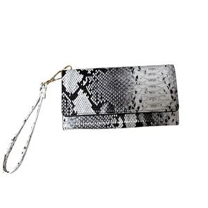 Black and white snakeskin wallet NWOT